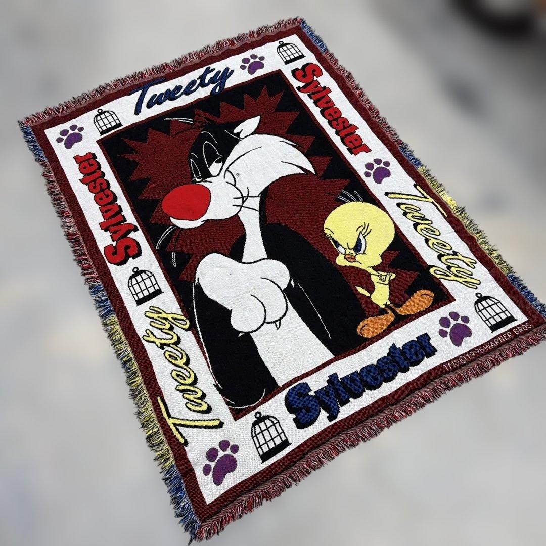 トゥイーティー シルベスター　ブランケット　ラグ　142x109