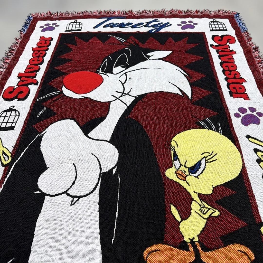 トゥイーティー シルベスター　ブランケット　ラグ　142x109