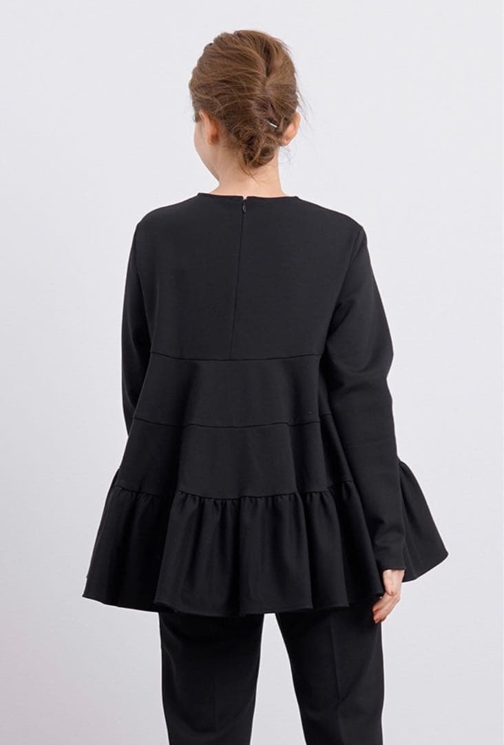 yori♡ぬくぬくティアードフリルブラウス♡ブラック36