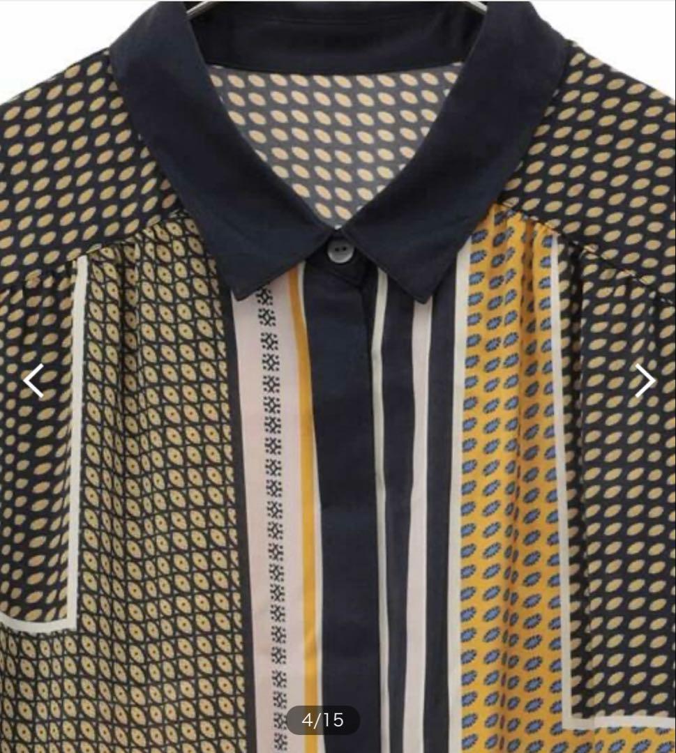 新品 HIROKO BIS ヒロコビス ジオメトリックプリントワンピース 11号