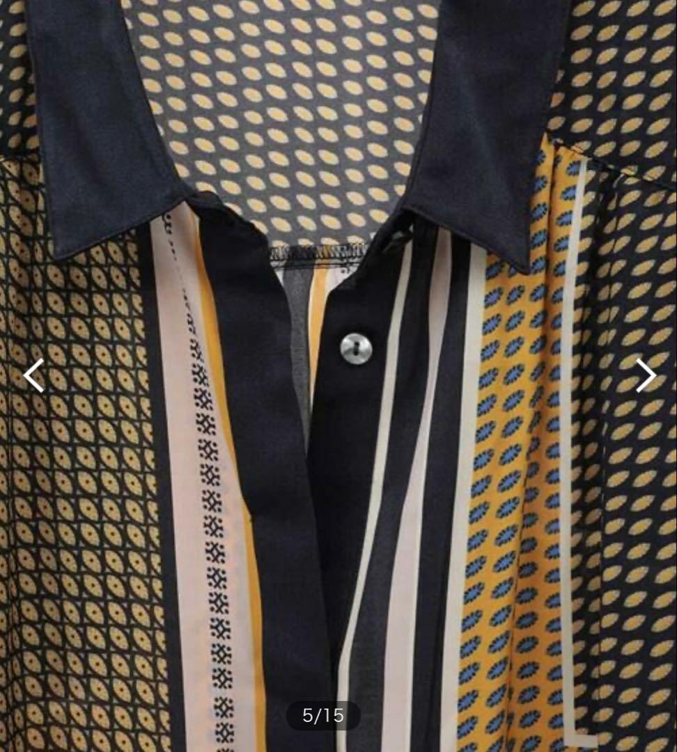 新品 HIROKO BIS ヒロコビス ジオメトリックプリントワンピース 11号