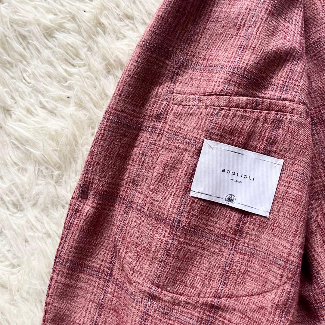 <美品>BOGLIOLI 新ロゴ K.JACKET ピンクジャケット サイズ48