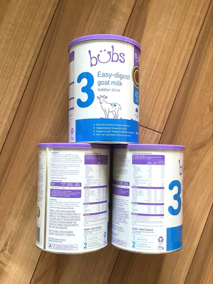 bubsバブズ・ヤギ山羊やぎの粉ミルク ステップ3 (1歳〜3歳)1缶