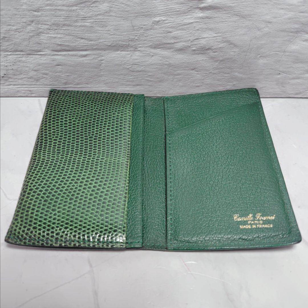 カミーユフォルネ 名刺入れ リザード レザー ビジネス カードケース