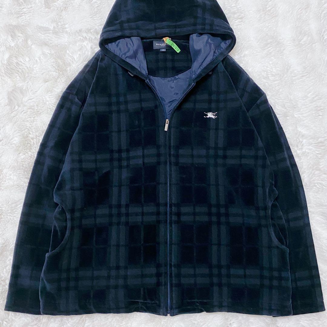【呉様様】【大きいサイズ】バーバリー ゴルフ ギガチェック ベロア パーカー