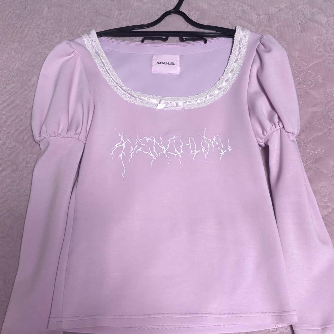 avenchumu トップス ピンク ロングスリーブ Tシャツ