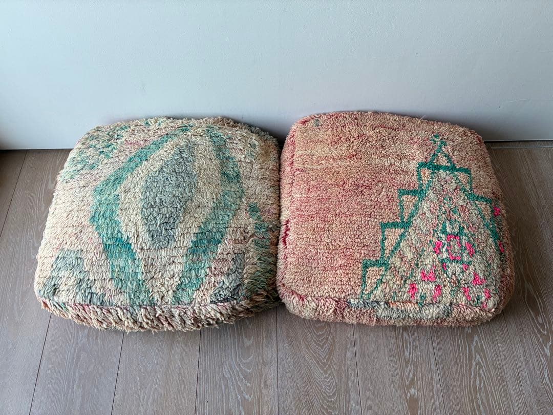 モロッコ　ヴィンテージ　プフ&クッション セット