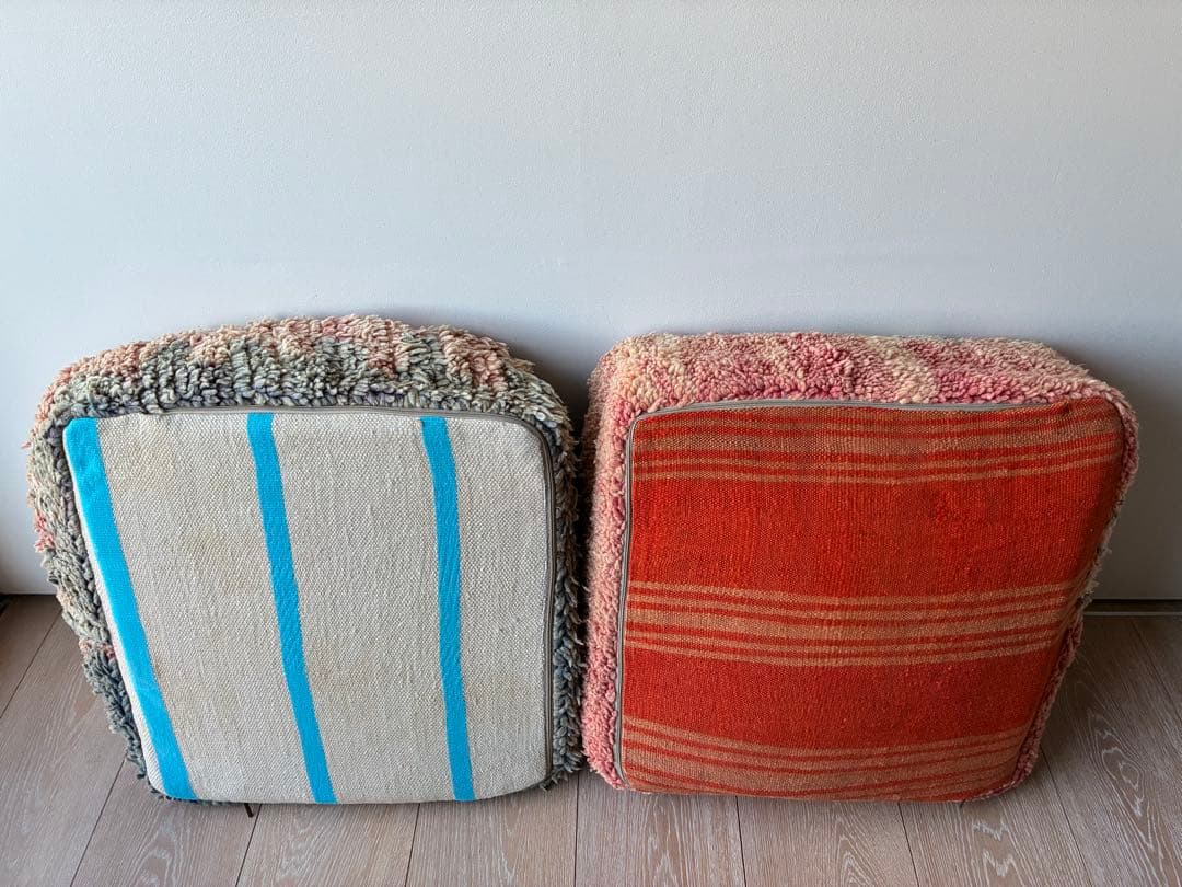 モロッコ　ヴィンテージ　プフ&クッション セット