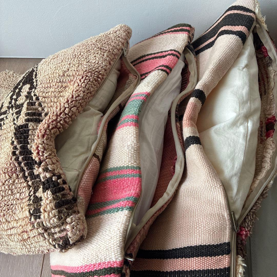 モロッコ　ヴィンテージ　プフ&クッション セット