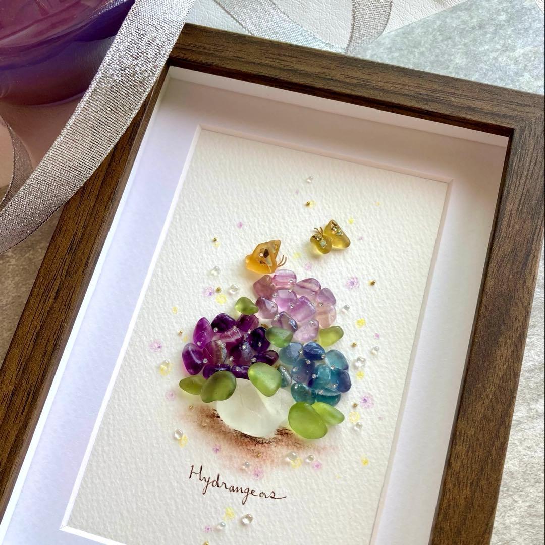 いちご　オーダー受付　シーグラス／天然石／フレームアート