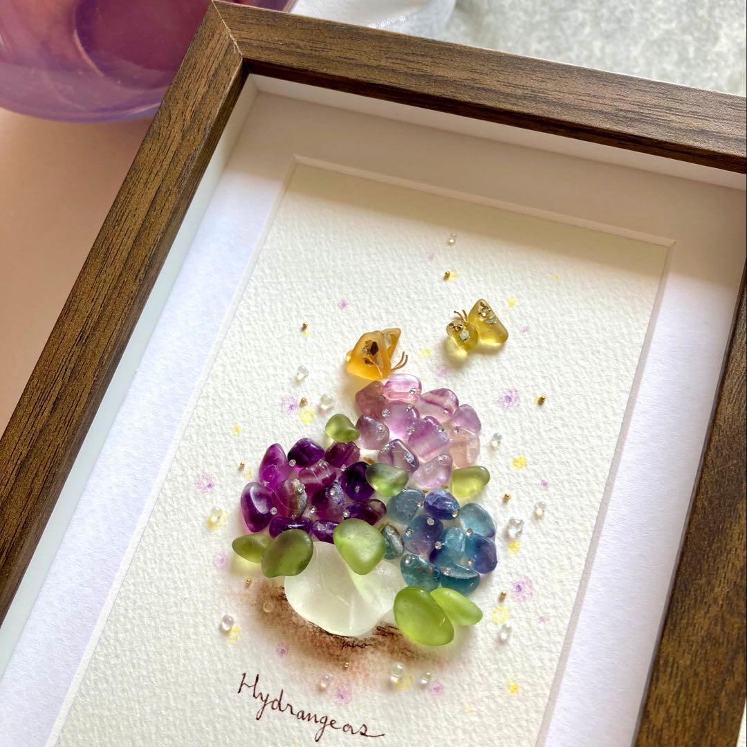 いちご　オーダー受付　シーグラス／天然石／フレームアート