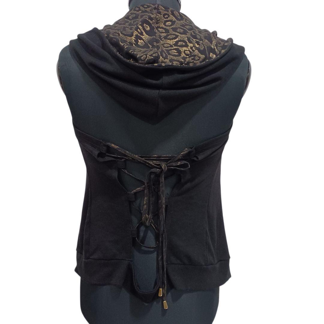 d.i.a. ノースリーブ 背中あき ビッグフード レオパード パーカー ダイヤ