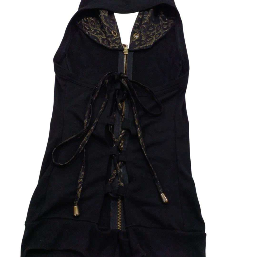 d.i.a. ノースリーブ 背中あき ビッグフード レオパード パーカー ダイヤ