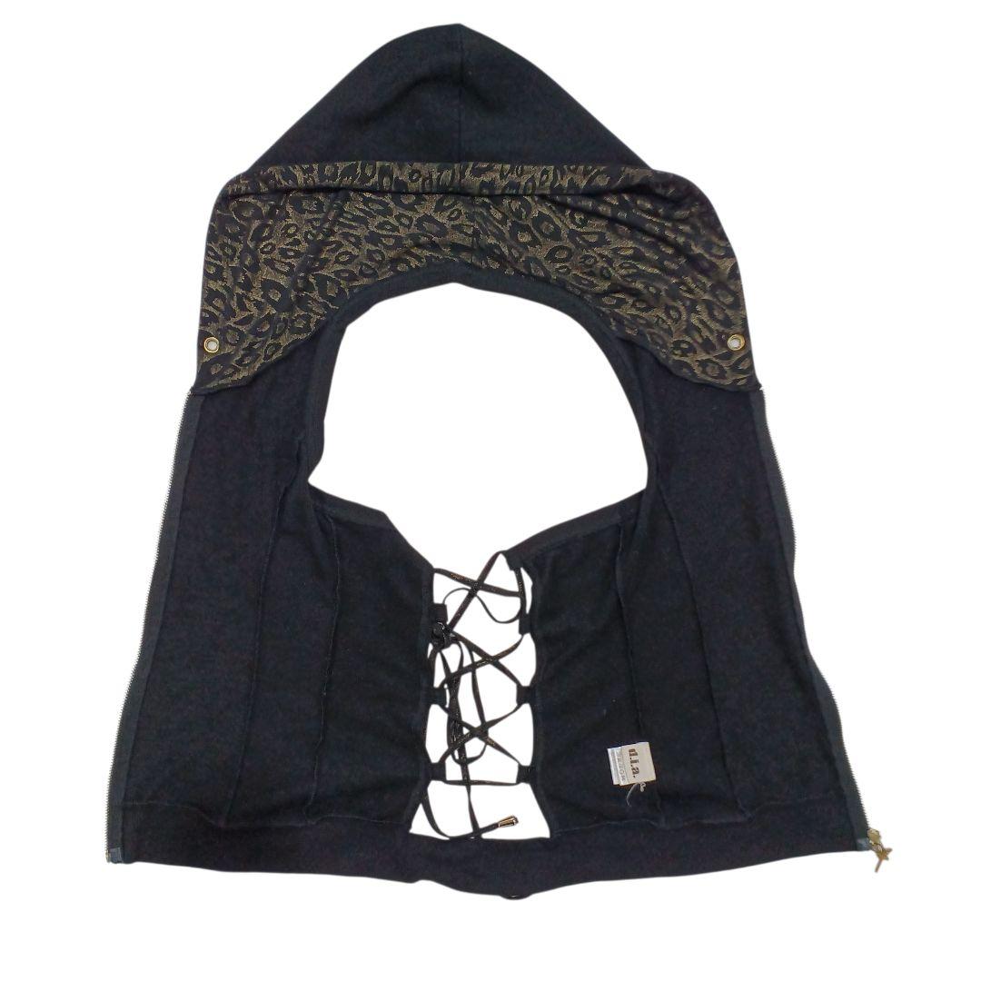 d.i.a. ノースリーブ 背中あき ビッグフード レオパード パーカー ダイヤ