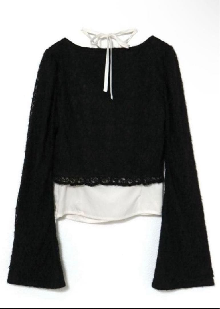 BUBBLES TOKYO シャギーレースアンサンブル　ブラック