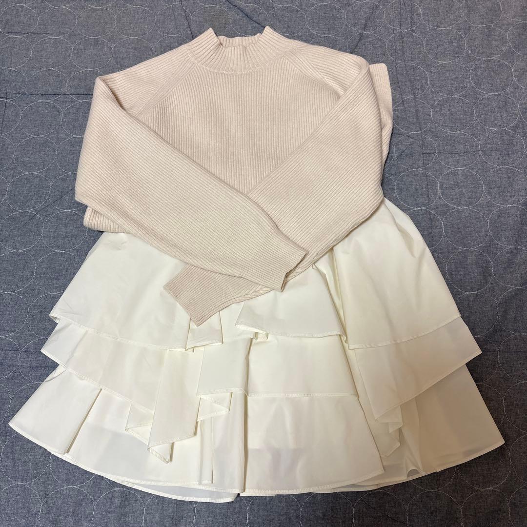 最終価格　美品Apuweiser-riche イレヘムレイヤードミニワンピSET