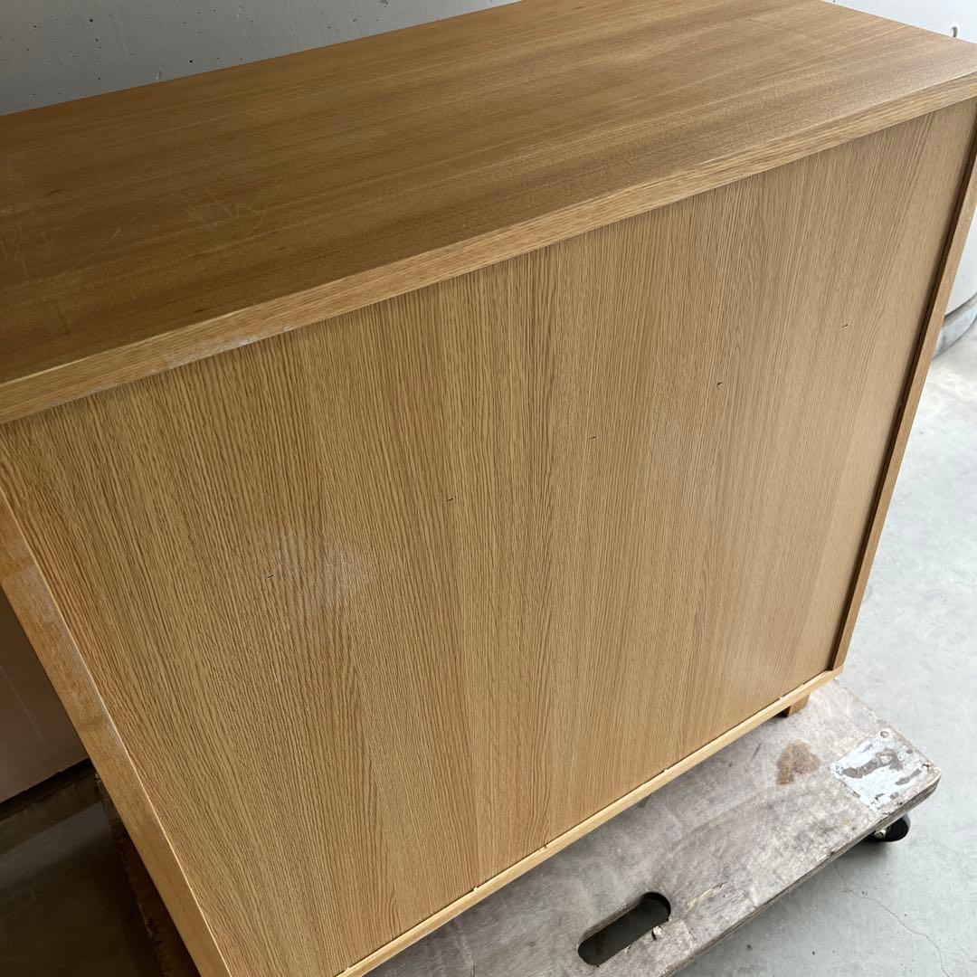 しばっこ★無印 木製チェスト・４段ワイド・タモ材 ナチュラル