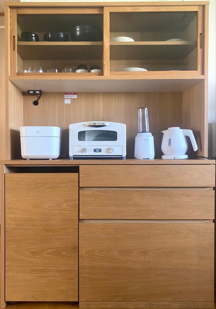 無印良品　食器棚　木製カップボード　オーク材　幅120cm