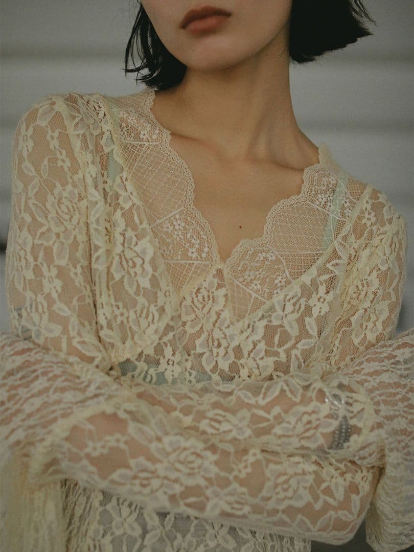 トップス Ameri VINTAGE COMBINATION LACE TOP