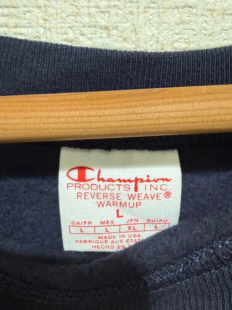 小*文様 休日限定価格　Champion 赤タグ リバースウィーブ L ネイビー