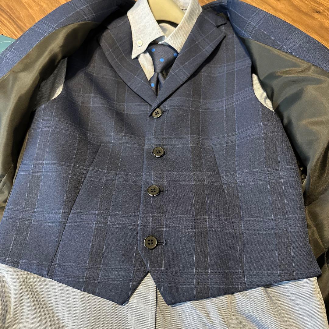 【美品】ワンダーファクトリー140cm 男の子 フォーマルスーツ 入学式、卒業式