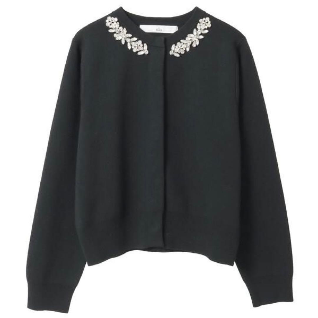 【TIARA】ビジューネックカーディガン