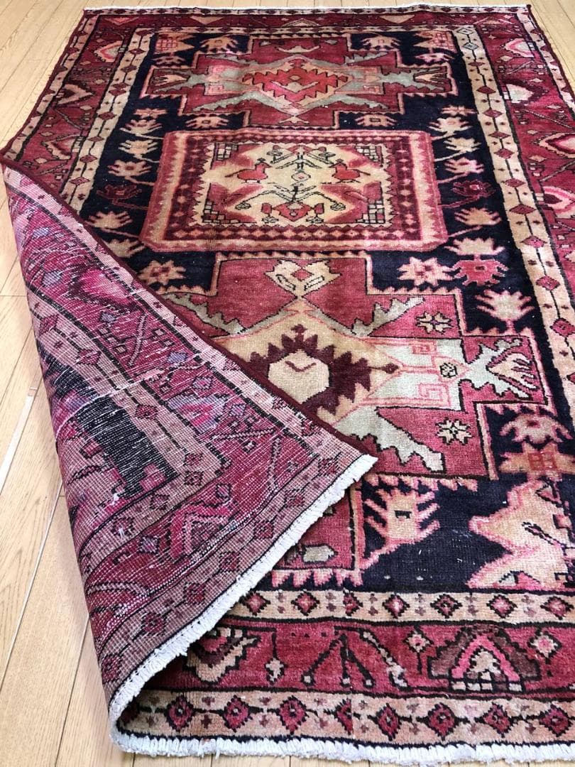ペルシャ絨毯 ヴィンテージラグ 179×120cm 手織り オールドpersia