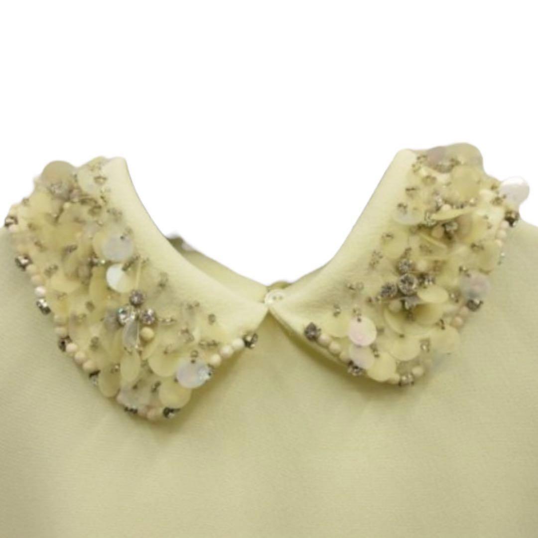 ミュウミュウ/ワンピース/花ビジュー装飾襟/ウエストリボン/パーティ