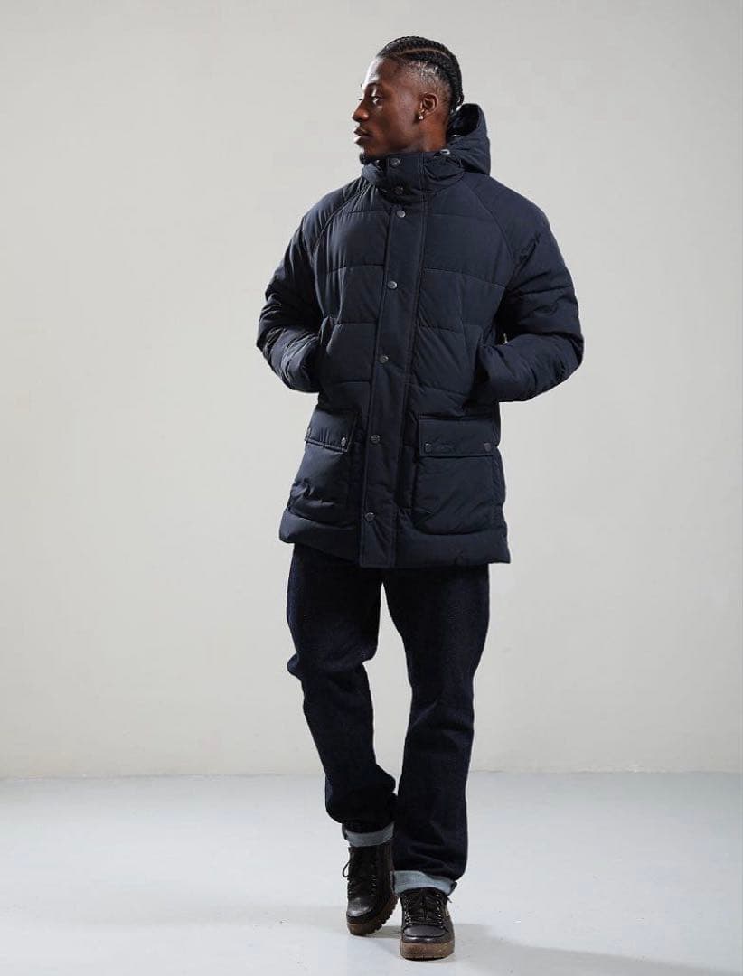 【Barbour】NAVY Hooded Bedale down Jacket