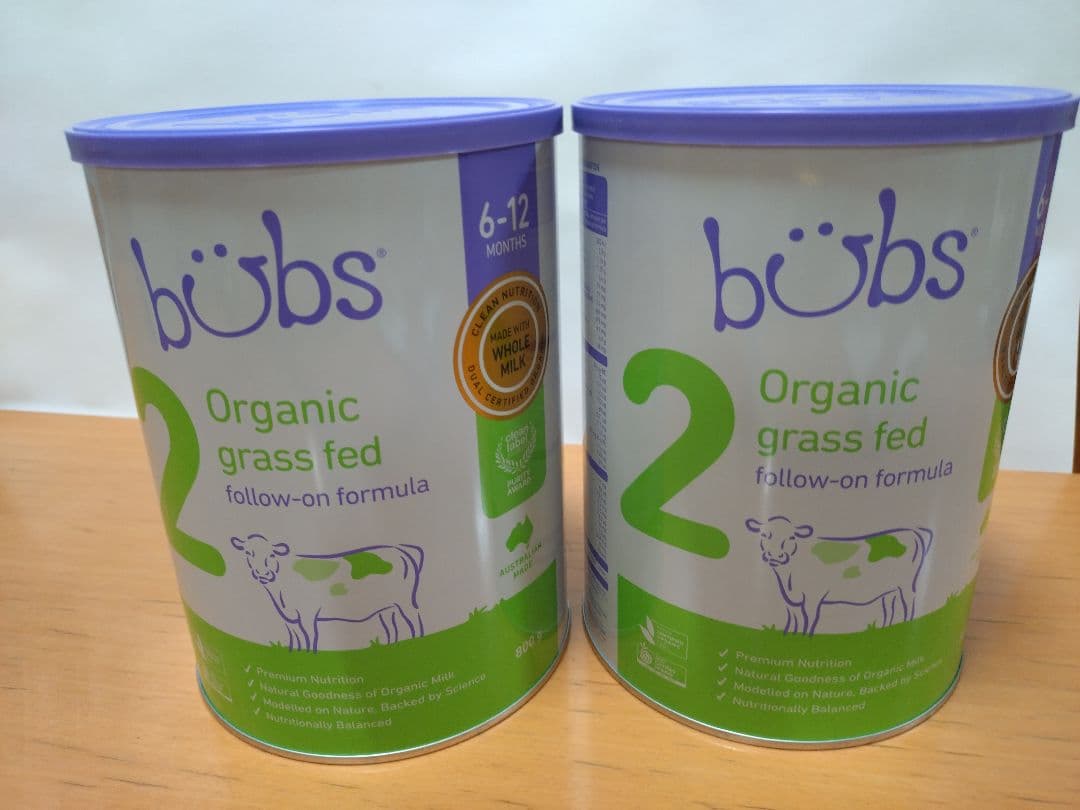 バブズBubsオーガニック 牛 粉ミルク2缶 ステップ2（6～12カ月）