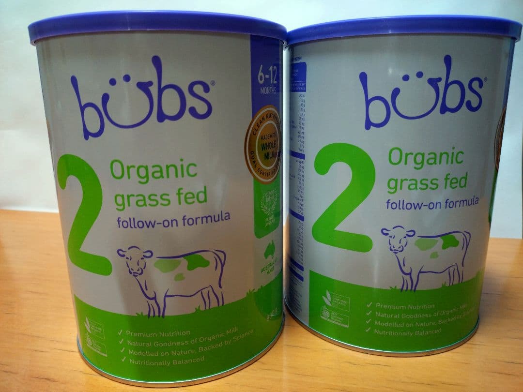 バブズBubsオーガニック 牛 粉ミルク2缶 ステップ2（6～12カ月）