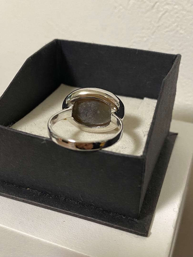 特大セミブラックオパールリング