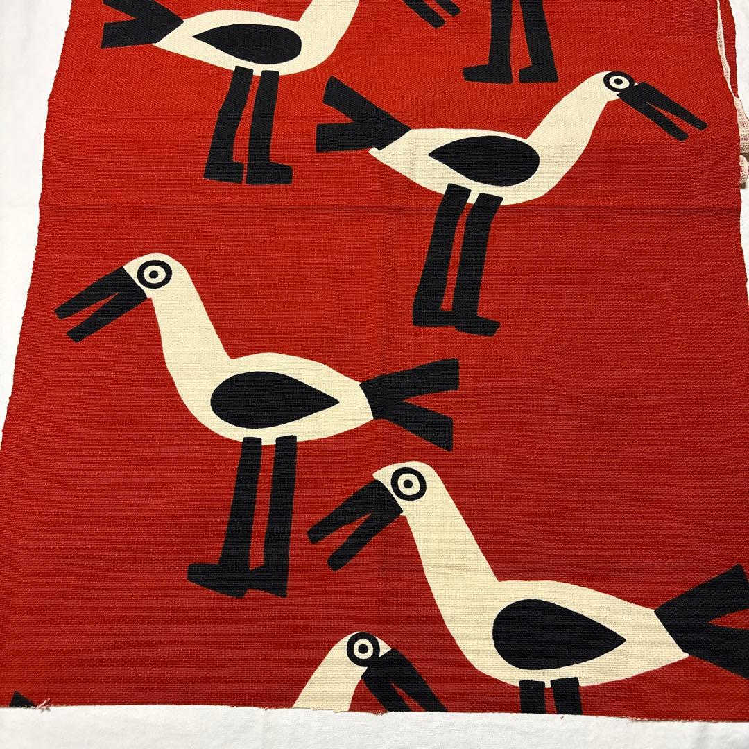 新品　柚木沙弥郎　シルクスクリーン　タペストリー　6人　コウノトリ