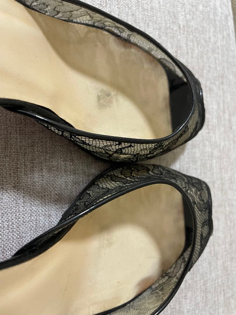 Christian Louboutin ブラック レース ミュール　38