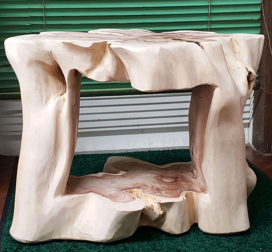 くりぬき丸太椅子　サイドテーブル