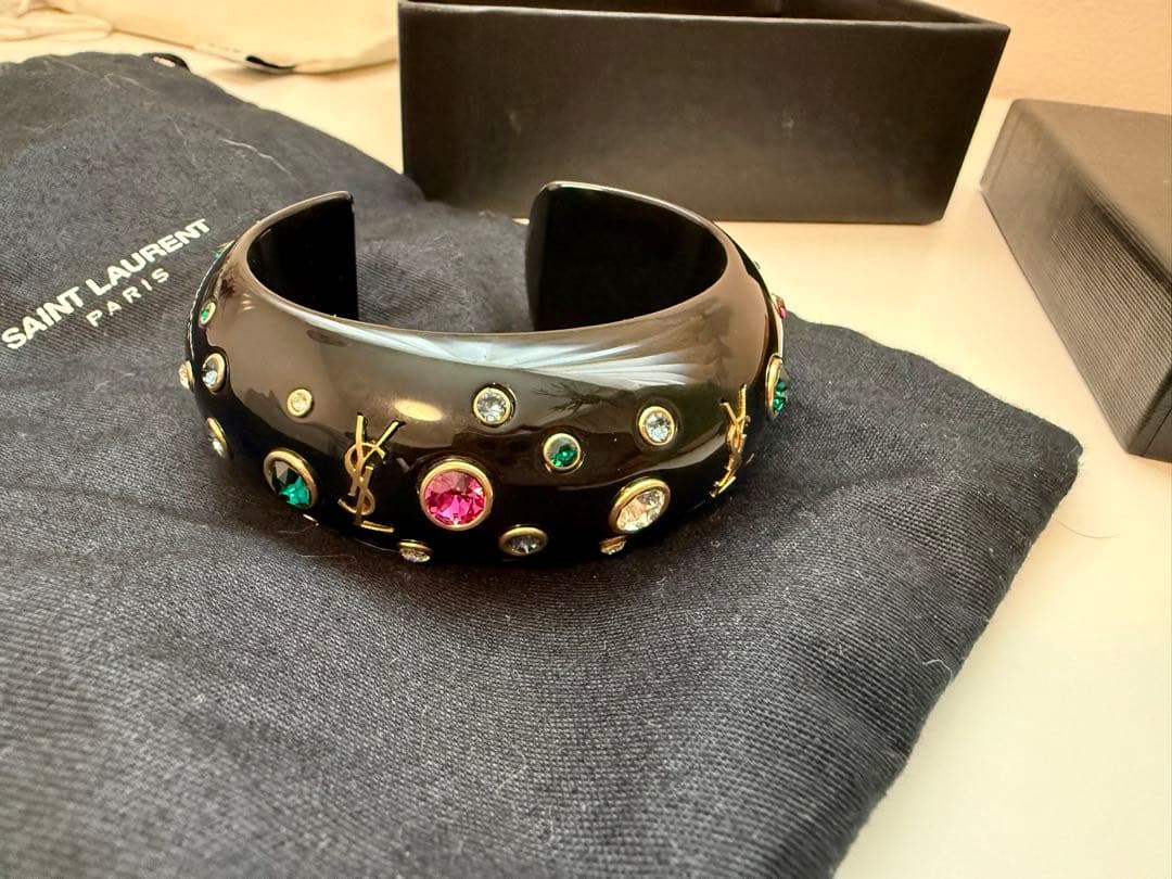 SAINT LAURENT ブラック バングル