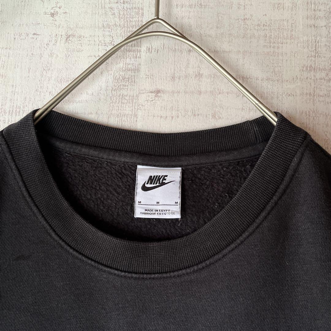 NIKE ナイキ 花柄 刺繍 スウェット トレーナー センターロゴ 黒 M