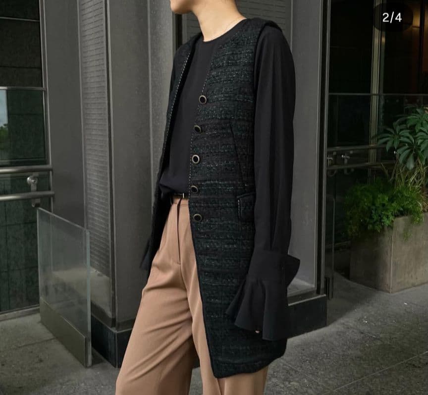 DES PRES　シックツイードミドルジレ