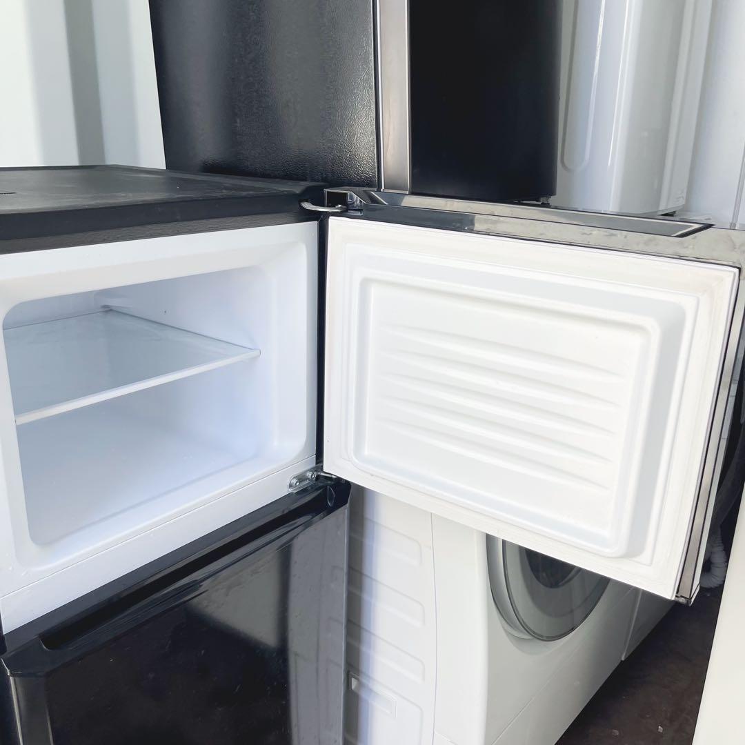 334取付無料！スタイリッシュブラックコンパクト冷蔵庫SHARP風乾燥付き洗濯機