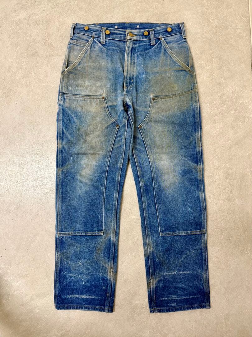 雰囲気抜群 アメリカ製 carhartt ダブルニーペインターパンツ デニム