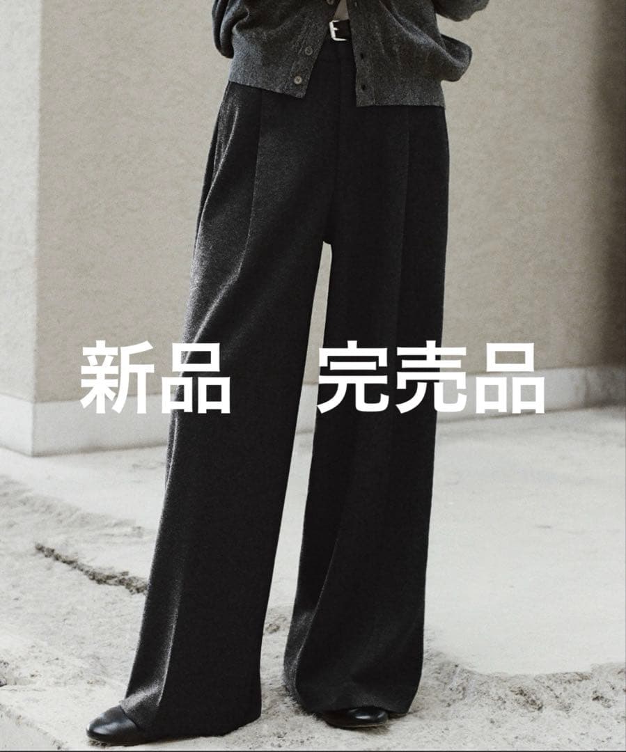 パンツ WYM DOUBLE-FACED DEEP TUCK BAGGY SLACKS