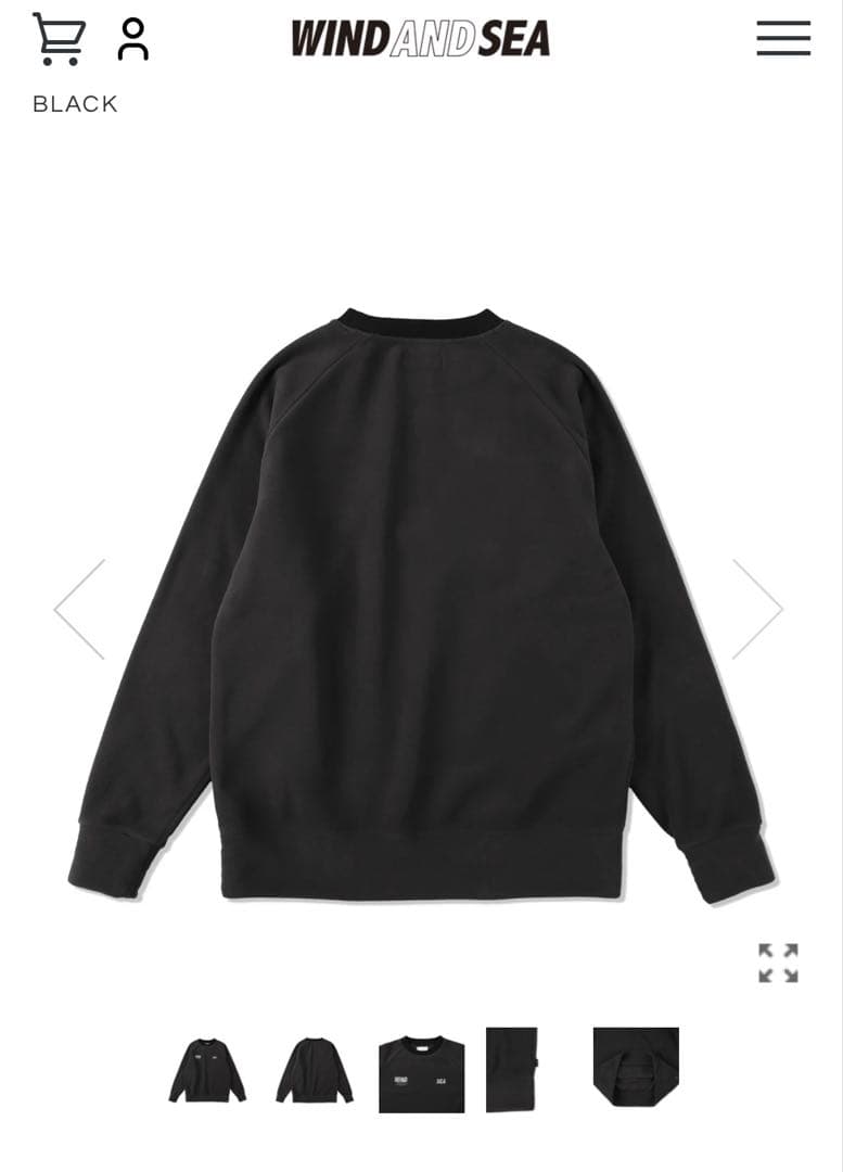 WIND AND SEA ウィンダンシーブラック フリーススウェットL