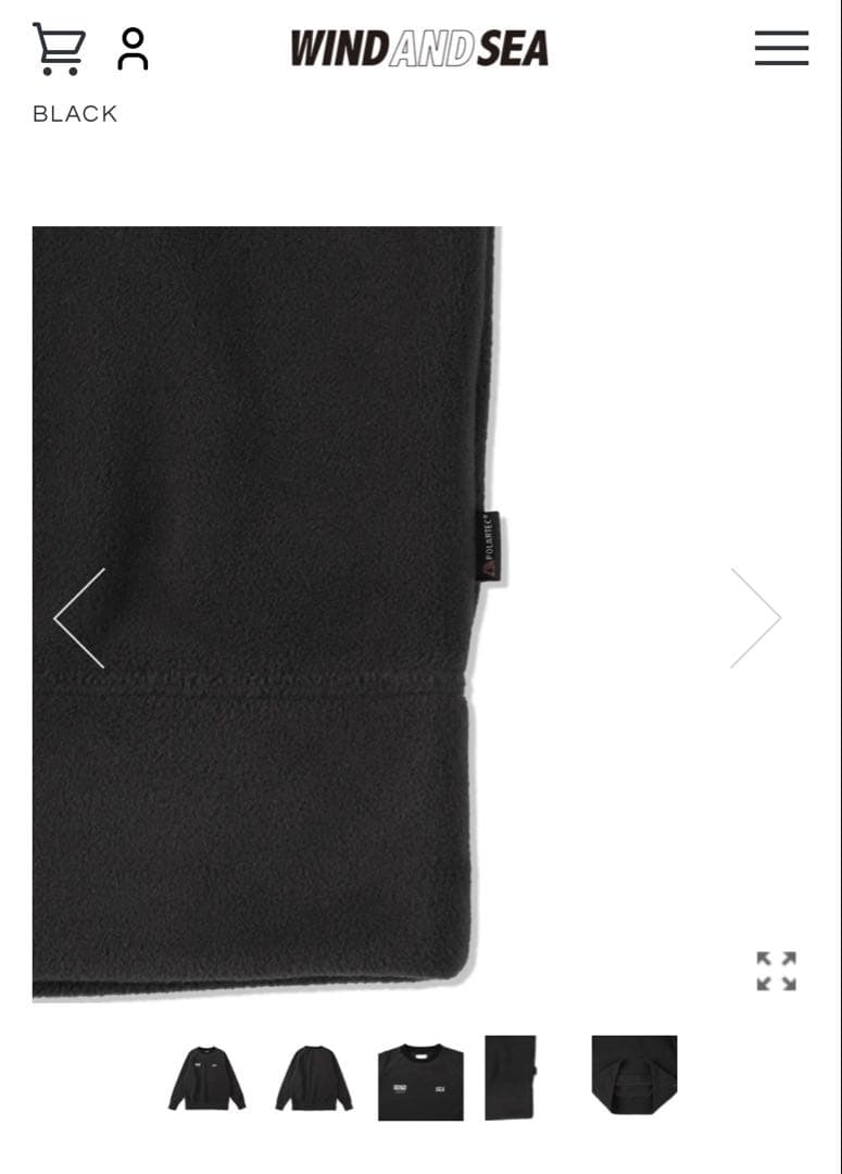 WIND AND SEA ウィンダンシーブラック フリーススウェットL