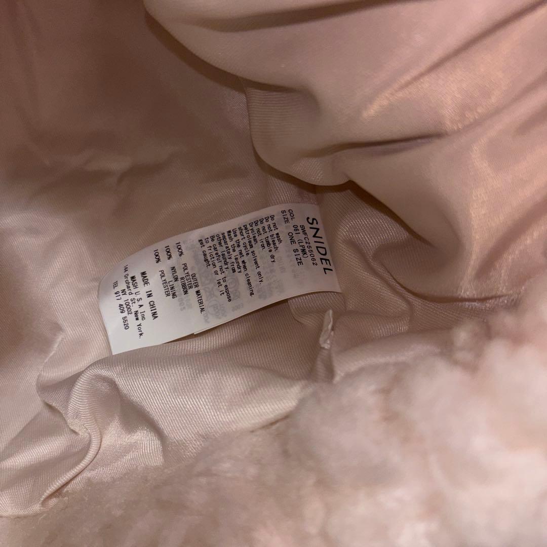 SNIDEL リボンボアショートコート ピンク