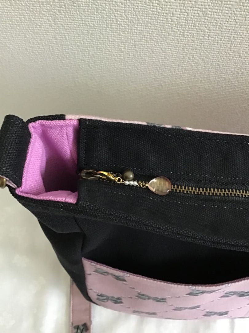 ハンドメイドショルダーバッグ☆ファスナーショルダー☆＊まる＊です♪