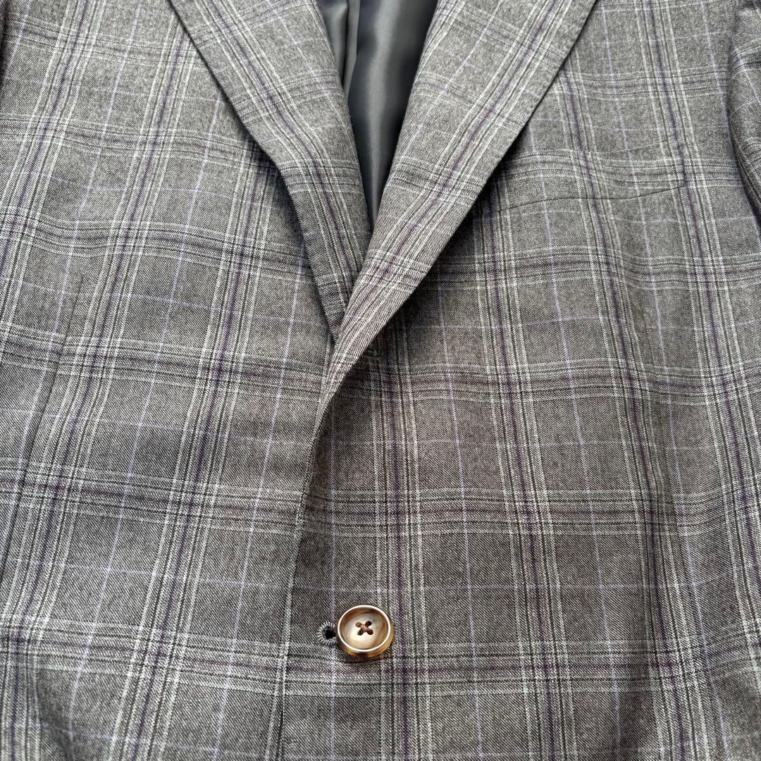 美品✨Paul Stuart スーツ グレー グレンチェック総裏 裏地柄