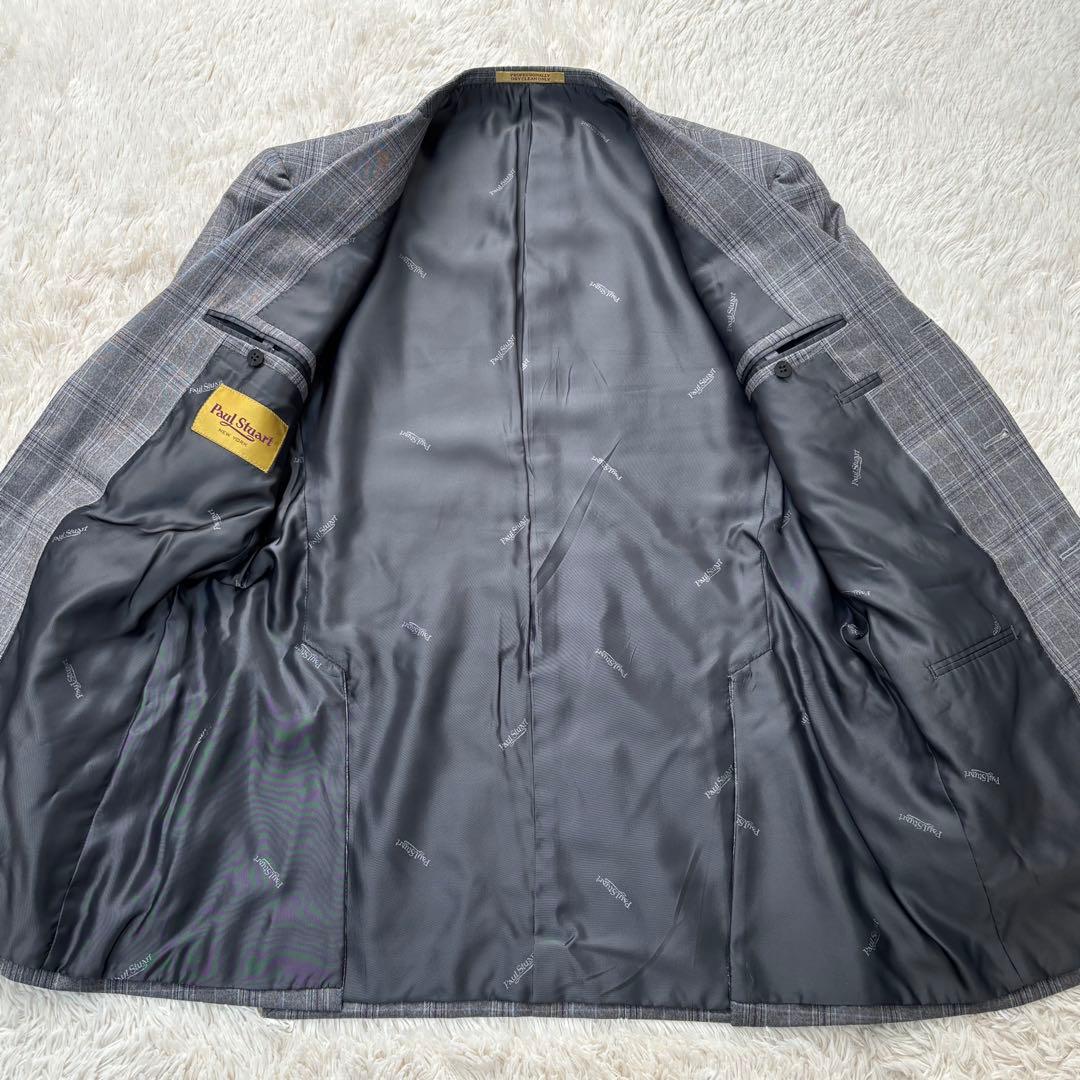 美品✨Paul Stuart スーツ グレー グレンチェック総裏 裏地柄