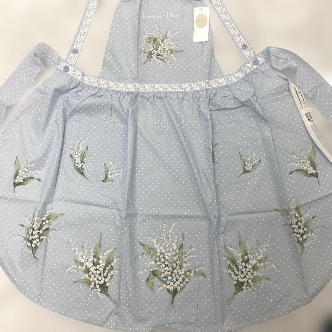 新品✨Diorクリスチャンディオール エプロン すずらんミュゲ 花柄　タグ付