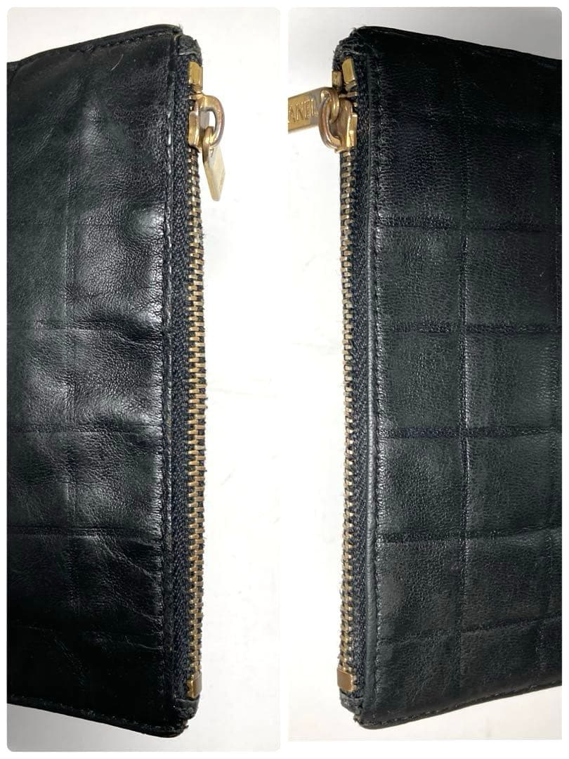 シャネル　チョコバー　レザー　キーリング付き　ケース　カードケース　訳あり