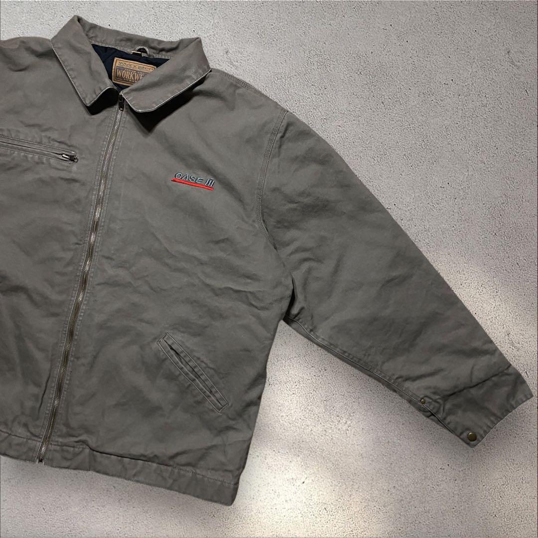 junsabuデトロイト企業ロゴ刺繍ダックワークジャケットカーキswing